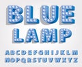 Font lamp blue