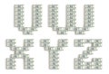 Font made of dollar packs.