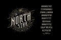 Font The North Star. Craft retro vintage typeface Royalty Free Stock Photo