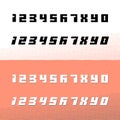 Font of numbers arrow counterform. Decorative design elements fo
