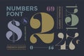 Font of numbers in classical french didot Royalty Free Stock Photo