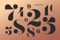 Font of numbers in classical french didot style Royalty Free Stock Photo