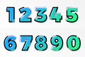 Font numbers set numeral letters vector memphis gradient color line