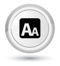 Font size box icon prime white round button