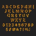 Font space alphabet typeface script with minimal design typographic modern graphic vector illustration.