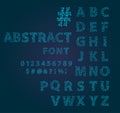 Font space alphabet typeface script with minimal design typographic modern graphic vector illustration.