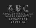 Font space alphabet typeface script with minimal design typographic modern graphic vector illustration.