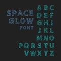 Font space alphabet typeface script with minimal design typographic modern graphic vector illustration.