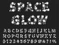 Font space alphabet typeface script with minimal design typographic modern graphic vector illustration.