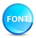 Font splash natural blue round button Royalty Free Stock Photo