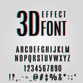 Font stereoscopic 3d effect Royalty Free Stock Photo