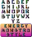 Font style energy monster