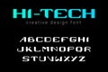 Font vector design. Hi-tech Future Technology Game War Combat title style
