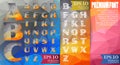 Font vector poly alphabet on Abstract Geometric two background