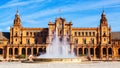 Fontain at Plaza de Espana in Seville, Spai