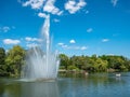 Fontain Zwickau Swan Pond in East Germany