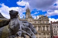 The Fontaine Bartholdi in Lyon, France Royalty Free Stock Photo