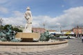 Sun fountain at, Place Massena in french city of Nice