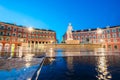 The Fontaine du Soleil on Place Massena in the Morning, Nice, Fr