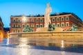 The Fontaine du Soleil on Place Massena in the Morning, Nice, Fr