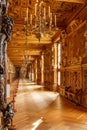 Fontainebleau, France, March 30, 2017: Room interior in palace Chateau de Fontainebleau which used to be a royal chateau Royalty Free Stock Photo