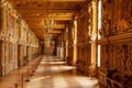 Fontainebleau, France, March 30, 2017: Room interior in palace Chateau de Fontainebleau which used to be a royal chateau Royalty Free Stock Photo