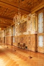 Fontainebleau, France, March 30, 2017: Room interior in palace Chateau de Fontainebleau which used to be a royal chateau Royalty Free Stock Photo