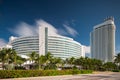 Fontainebleau Hotel Miami Beach with blue sky Royalty Free Stock Photo