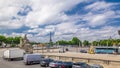 Fontaines de la Concorde and Luxor Obelisk at the center of Place de la Concorde timelapse in Paris, France. Royalty Free Stock Photo