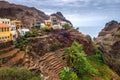 Fontainhas village and terrace fields in Santo Antao island, Cape Verde Royalty Free Stock Photo