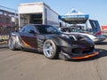 Fontana, California USA - Nov. 8, 2018: Cars and People setting up at Sevenstock 21 automotive enthusiast event and festival at