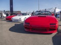 Fontana, California USA - Nov. 8, 2018: Cars and People setting up at Sevenstock 21 automotive enthusiast event and festival at