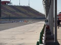 Fontana, California USA - Nov. 8, 2018: Mazda Race cars at Auto Club Speedway Pit Lane