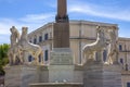 The Fontana dei Dioscuri with the equestrian statues of Castor and Pollux on the Piazza del Quirinale, in Rome