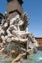 Fontana dei Quattro Fiumi (Fountain of the Four Rivers) with obelisk in Rome, Italy Royalty Free Stock Photo