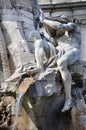 Public fountain statue in Piazza Navona, Rome Royalty Free Stock Photo