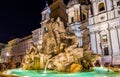 Fontana dei Quattro Fiumi in Rome Royalty Free Stock Photo