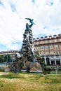Fontana del Frejus, in Statuto square, Tutin, Italy Royalty Free Stock Photo