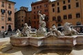 Fontana del Moro, aka Moor Fountain at piazza Navona, Rome, Italy