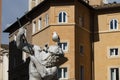 Fontana del Nettuno or Fountain of Neptune at Piazza Navona in Rome, Italy, detail with seagull Royalty Free Stock Photo