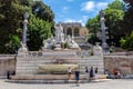 Fontana del Nettuno on People`s Square Piazza del Popolo - Rome, Italy