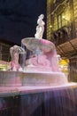 Visiting the Fontana dell`Amenano from Elephant square Royalty Free Stock Photo