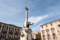 Fontana dell Elefante obelisk in the center of Piazza del Duomo in Catania, Sicily, Italy
