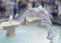 The Fontana della Barcaccia or Fountain fo the Ugly Boat, Rome Royalty Free Stock Photo