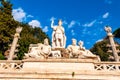 Fontana della Dea di Roma or Fountain of Goddess Roma is located in Piazza del Popolo in Rome, Italy