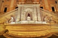 Fontana della Dea Roma, at night - landmark attraction in Rome, Italy