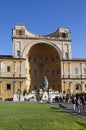 Fontana della Pigna (Pine Cone Fountain) in Vatican court yard on September 20, 2010 in Vatican, Rome, Italy.