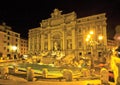 Fontana di Trevi by night Rome Royalty Free Stock Photo