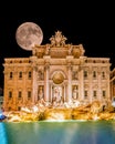 Fontana di Trevi by night ,Rome Royalty Free Stock Photo