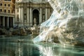 fontana di trevi plastic wrapped Generative AI